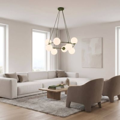 Emibig Azura lampa wisząca 8x10 W zielona-opal 1832/8