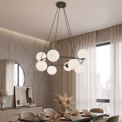Emibig Azura lampa wisząca 8x10 W zielona-opal 1832/8