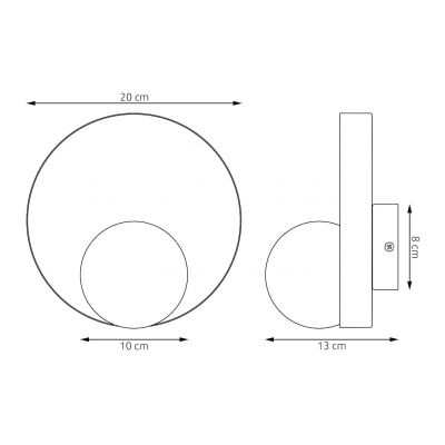 Emibig Kido kinkiet 1x8 W czarny 1532/K1