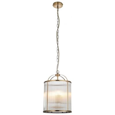 Endon Lambeth Ribbed lampa wisząca 4x6 W mosiądz 106711