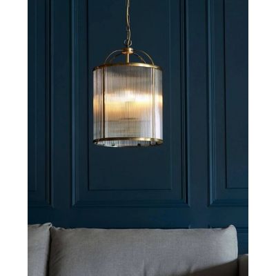 Endon Lambeth Ribbed lampa wisząca 4x6 W mosiądz 106711