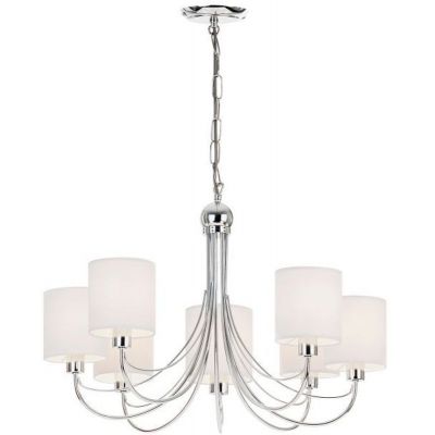 Endon Phantom lampa wisząca 7x40W biała/srebrna PHANTOM-7CH