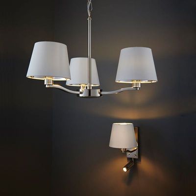 Endon Harvey lampa wisząca 3x40W srebrna/biała 73023