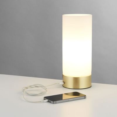 Endon Dara lampa stołowa 1x40W mosiądz/biała 69520