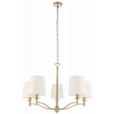 Endon Ortona lampa wisząca 5x40W biała/złota 70245