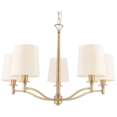 Endon Ortona lampa wisząca 5x40W biała/złota 70245