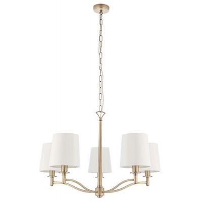 Endon Ortona lampa wisząca 5x40W biała/złota 70245