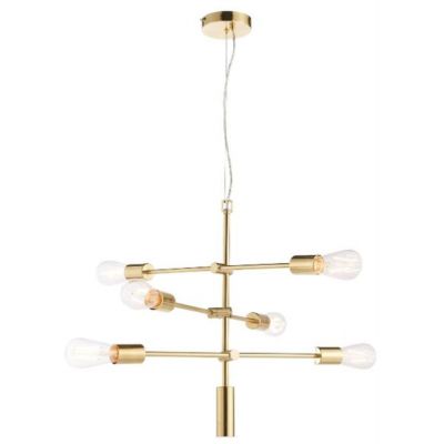 Endon Rubens lampa wisząca 6x60W złota 77114