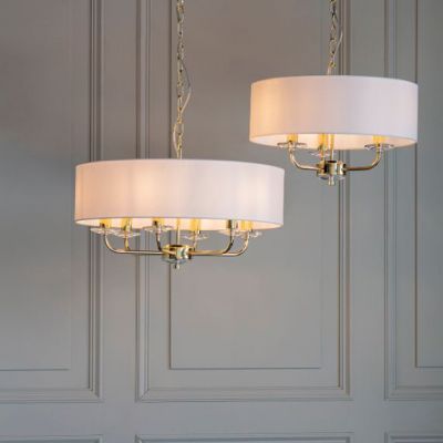 Endon Nixon lampa wisząca 3x40W biała/złota 70560