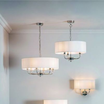 Endon Nixon lampa wisząca 6x40W biała/srebrna 60179