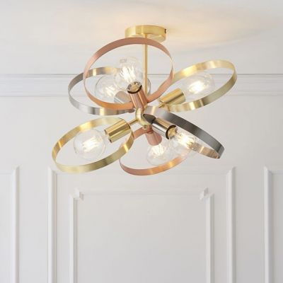Endon Hoop lampa podsufitowa 6x40W złota/srebrna 91935