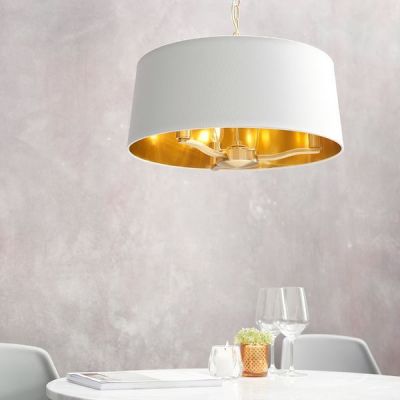 Endon Harvey lampa wisząca 3x40W biała/złota 67667