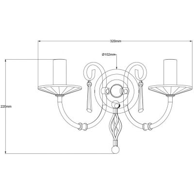 Elstead Lighting Aegean kinkiet 2x60 W mosiądz postarzany AG2-AGED-BRASS