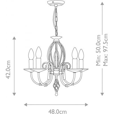 Elstead Lighting Aegean lampa wisząca 5x60 W polerowany nikiel AG5-POL-NICKEL