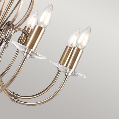 Elstead Lighting Aegean lampa wisząca 8x60 W postarzany mosiądz AG8-AGED-BRASS