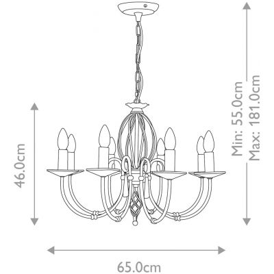 Elstead Lighting Aegean lampa wisząca 8x60 W postarzany mosiądz AG8-AGED-BRASS