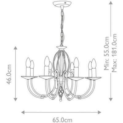 Elstead Lighting Aegean lampa wisząca 8x60 W polerowany mosiądz AG8-POL-BRASS
