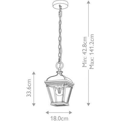Elstead Lighting Bayview lampa wisząca 1x60 W czarna BAYVIEW-8M-BK