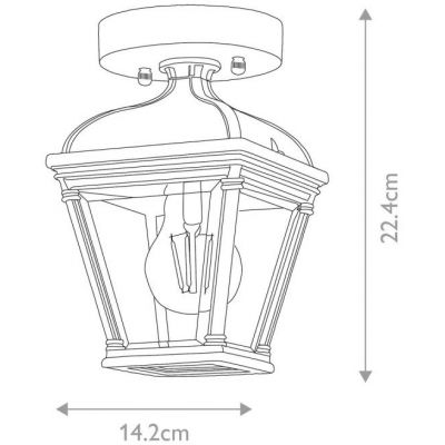 Elstead Lighting Bayview lampa podsufitowa zewnętrzna 1x60 W czarna BAYVIEW-PORCH-BK