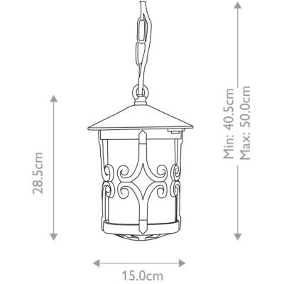 Elstead Lighting Hereford lampa wisząca 1x60 W czarna BL13B-BLACK