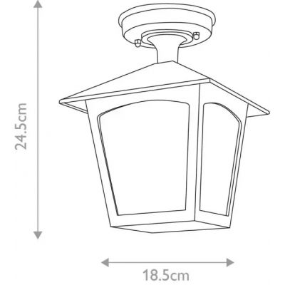 Elstead Lighting York lampa podsufitowa zewnętrzna 1x60 W czarna BL6A-BLACK