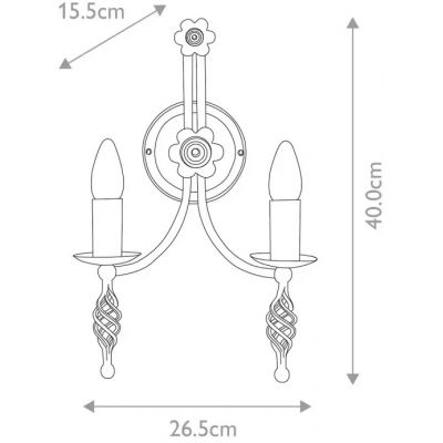 Elstead Lighting Belfry kinkiet 2x60 W czarny BY2-BLACK