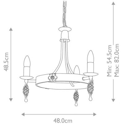 Elstead Lighting Belfry lampa wisząca 3x60 W czarna BY3-BLACK