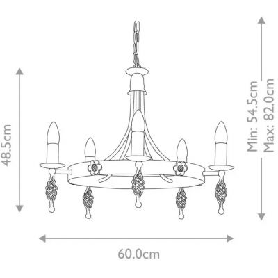 Elstead Lighting Belfry lampa wisząca 5x60 W czarna BY5-BLACK