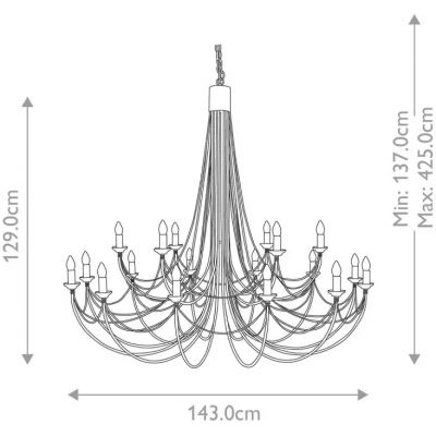 Elstead Lighting Carisbrooke lampa wisząca 18x60 W czarna CB18-BLACK