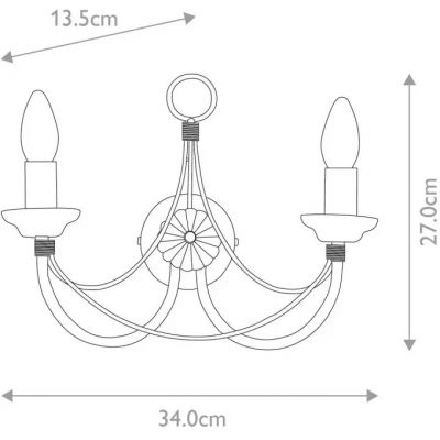 Elstead Lighting Carisbrooke kinkiet 2x60 W czarny CB2-BLACK