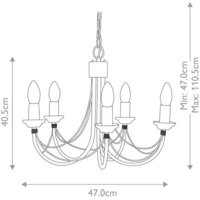 Elstead Lighting Carisbrooke lampa wisząca 5x60 W czarna CB5-BLACK