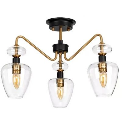 Elstead Lighting Armand lampa podsufitowa 3x40 W czarna-postarzany mosiądz DL-ARMAND-SF3-AB