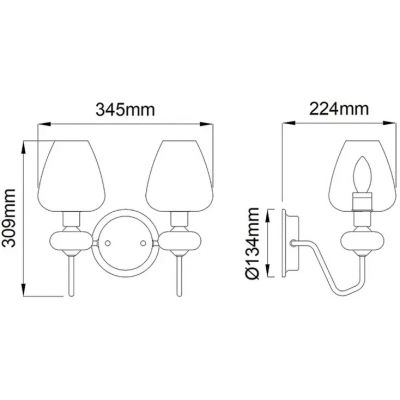 Elstead Lighting Armand kinkiet 2x40 W czarny-postarzany mosiądz DL-ARMAND2-AB