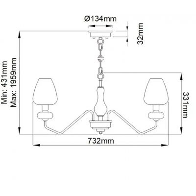 Elstead Lighting Armand lampa wisząca 3x40 W czarna-postarzany mosiądz DL-ARMAND3-AB