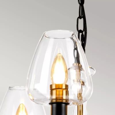 Elstead Lighting Armand lampa wisząca 5x40 W czarna-postarzany mosiądz DL-ARMAND5-AB