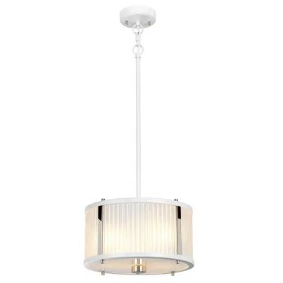 Elstead Lighting Corona lampa wisząca 2x60 W polerowany nikiel/satynowa biel DL-CORONA-2P-WPN