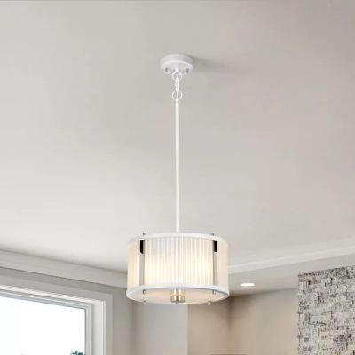 Elstead Lighting Corona lampa wisząca 2x60 W polerowany nikiel/satynowa biel DL-CORONA-2P-WPN