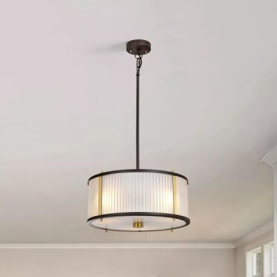 Elstead Lighting Corona lampa wisząca 3x60 W ciemno brązowy/postarzany mosiądz DL-CORONA-3P-BAB