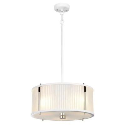 Elstead Lighting Corona lampa wisząca 3x60 W polerowany nikiel, satynowa biel DL-CORONA-3P-WPN
