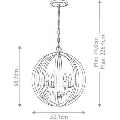 Elstead Lighting Allier lampa wisząca 4x60 W antyczne żelazo, postarzane drewno FE-ALLIER-4P-WW