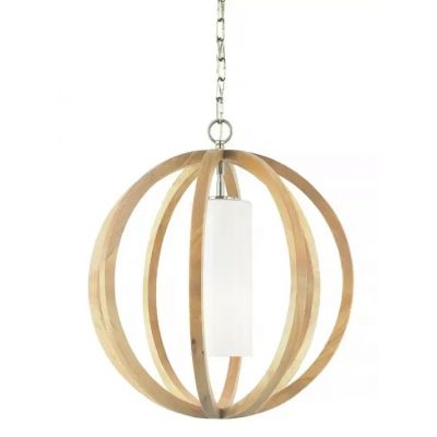 Elstead Lighting Allier lampa wisząca 1x60 W drewno FE-ALLIER-P-S-LW