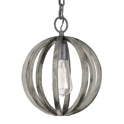 Elstead Lighting Allier lampa wisząca 1x60 W antyczne żelazo, postarzane drewno FE-ALLIER-P-WW