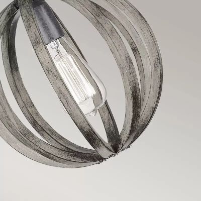 Elstead Lighting Allier lampa wisząca 1x60 W antyczne żelazo, postarzane drewno FE-ALLIER-P-WW