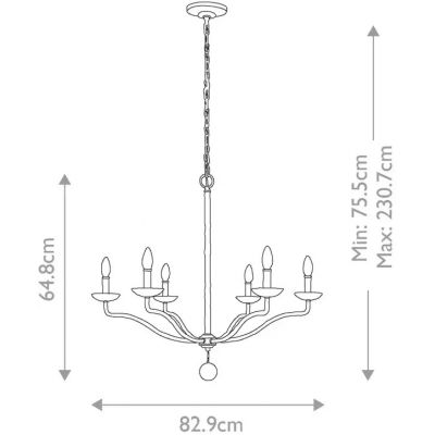 Elstead Lighting Annie lampa wisząca 6x40 W teksturowana biel FE-ANNIE6-PSW