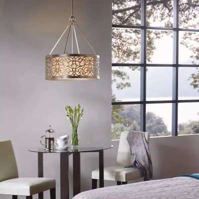 Elstead Lighting Arabesque lampa wisząca 4x60 W srebrna patyna FE-ARABESQUE4