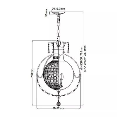 Elstead Lighting Bellini lampa wisząca 3x60 W brązowa FE-BELLINI3