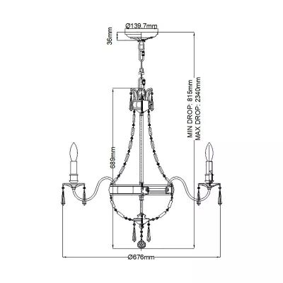Elstead Lighting Bellini lampa wisząca 6x60 W brązowa FE-BELLINI6