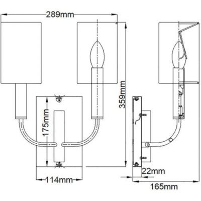 Elstead Lighting Brianna kinkiet 2x60 W nikiel polerowany FE-BRIANNA2-PN