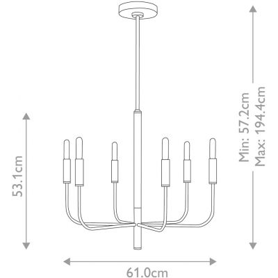 Elstead Lighting Brianna lampa wisząca 6x60 W mosiądz oksydowany FE-BRIANNA6-BB