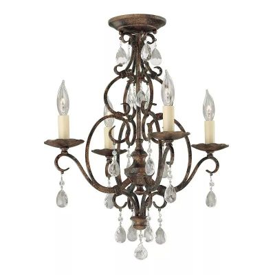 Elstead Lighting Chateau lampa podsufitowa 4x60 W brązowa FE-CHATEAU4